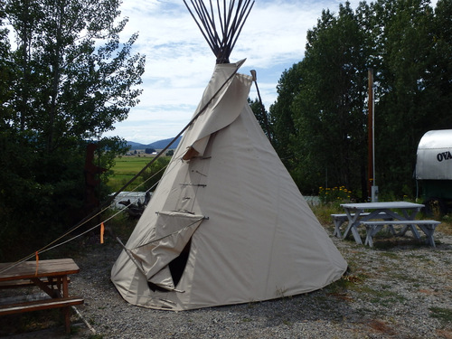 GDMBR: A canvas made Indian [Native American] Teepee.